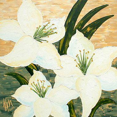 weiße Lilien  Blumenbilder