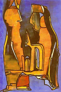 Das Gespräch  abstrakte Malerei