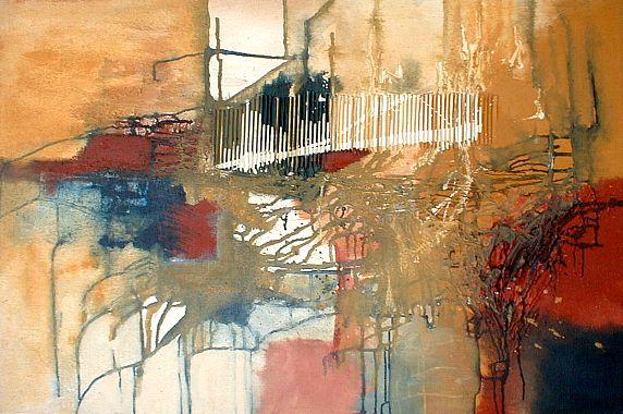 Zwei - auf einer Brücke  abstrakte Arbeiten