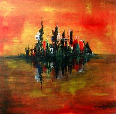 Silouette einer Stadt  Gegenwartsmalerei