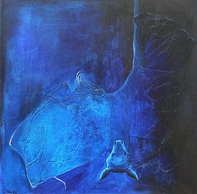 Abhängend (Fledermaus)  absrakte Tierbilder