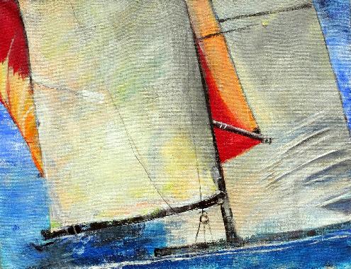 Weißes Segel  abstrakte Segelbilder