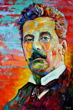 G. Puccini  Rudolf Rox Portraits auf Leinwand