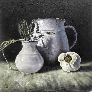 Stillleben mit zwei Gefäßen  Stadtansichten