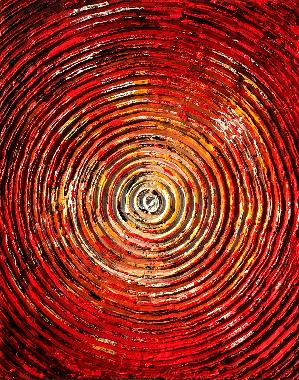 Abstrakte Rundungen-rot  Landschaftsgemaelde