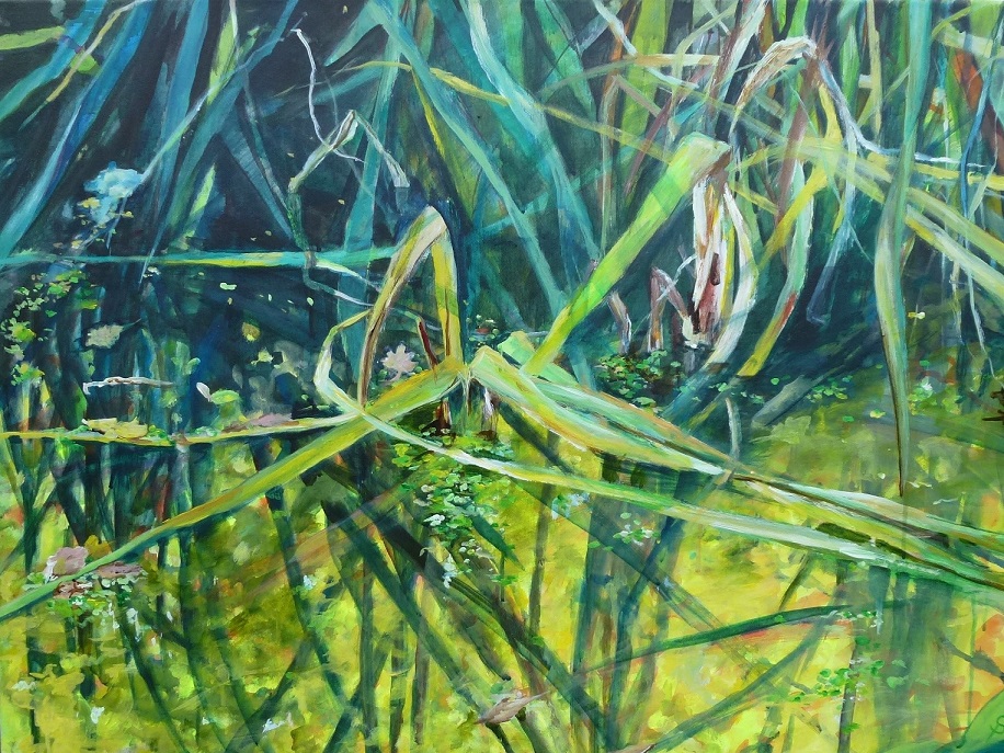 Blätterflimmern Wasserlandschaften auf Leinwand 