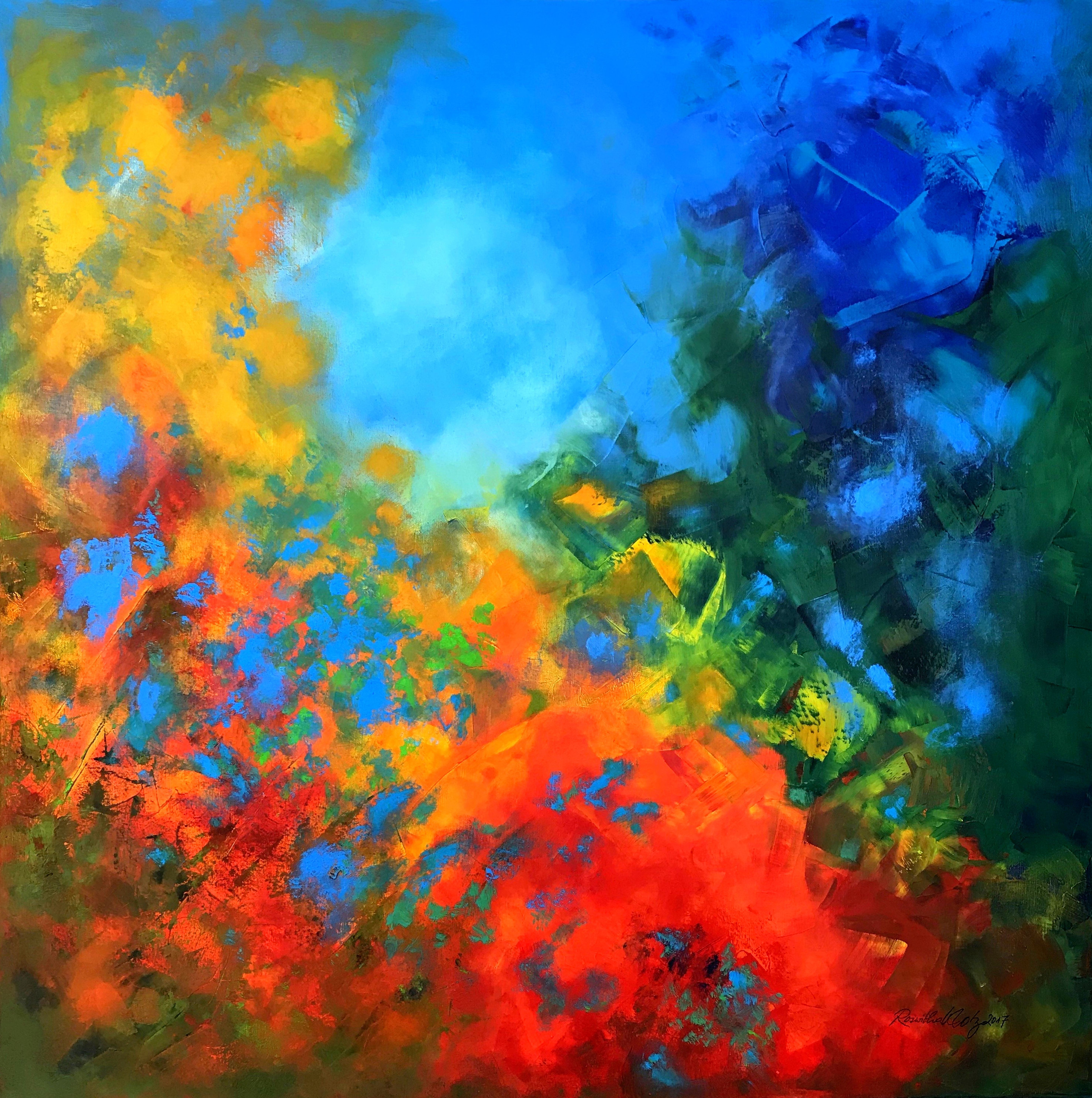 Blaues Gegenlicht farbenprächtige Kunstwerke 