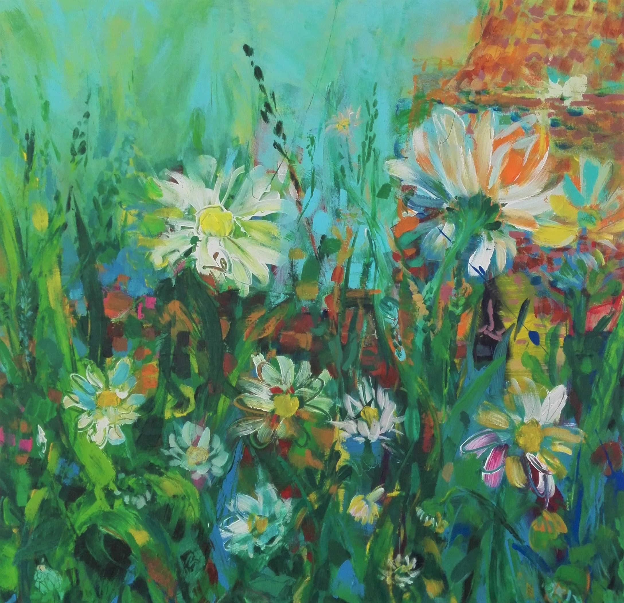 Ein Stück Rasen  schoene Blumenbilder