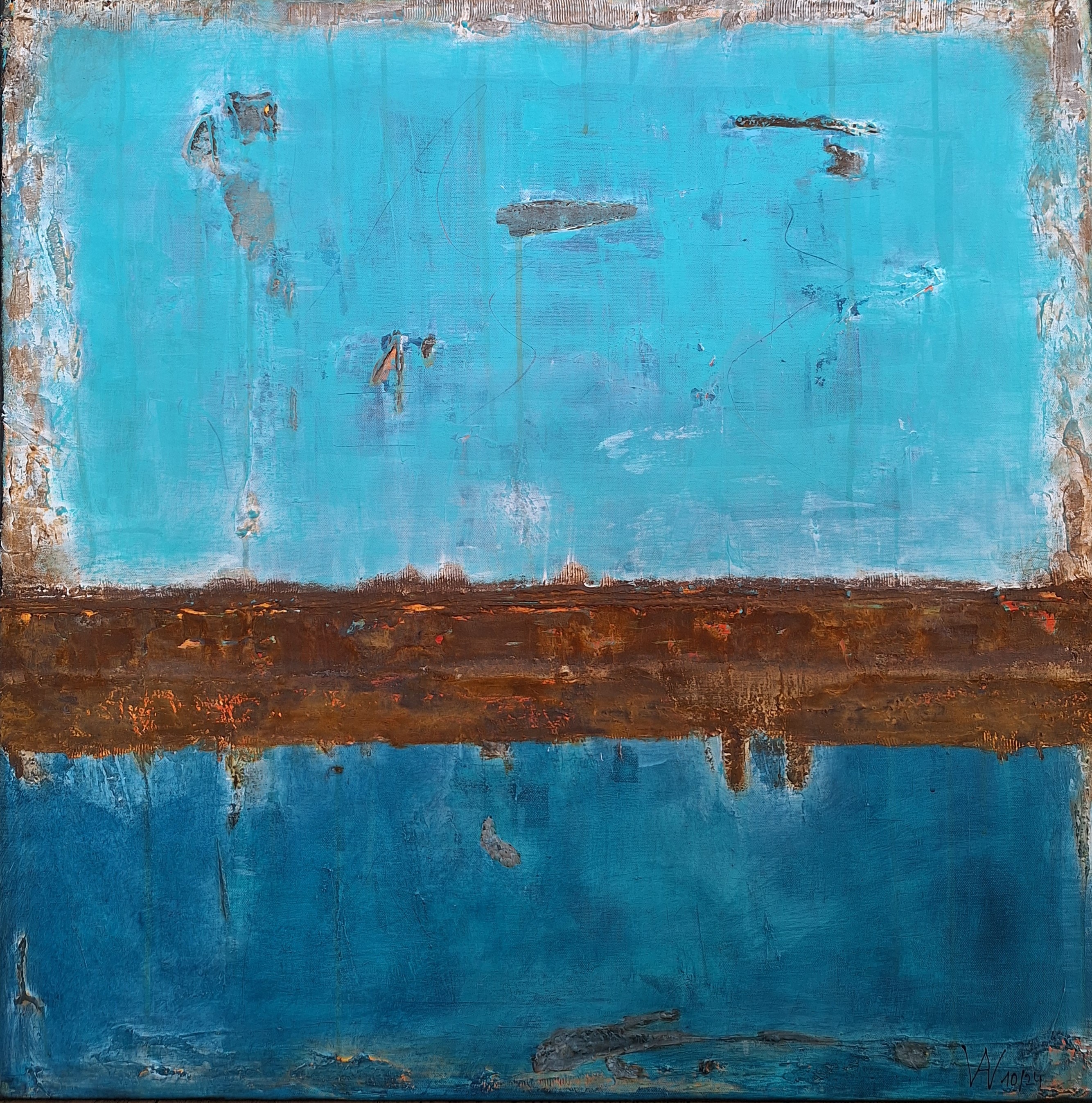 Jenseits des Ozeanblaus abstrakte Kunstwerke