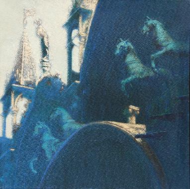 Quadrige équestre San Marco - émeraude Jean-Pierre Gonthier Malerei 