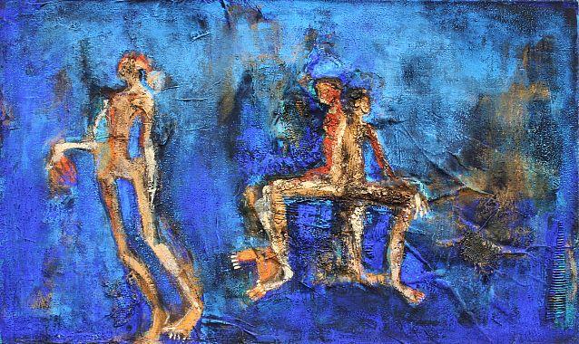 Warten  figurative Kunst