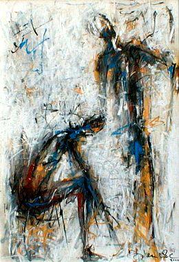 Gespräch  oelkreidebilder