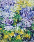 Fleurs jaunes, fleurs bleues  farbenfrohe Kunst