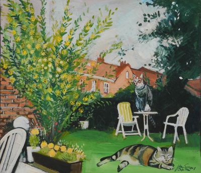Chats au jardin