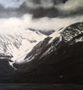 Schnee und Nebel bei Dunkelheit Landschaften in Acryl 