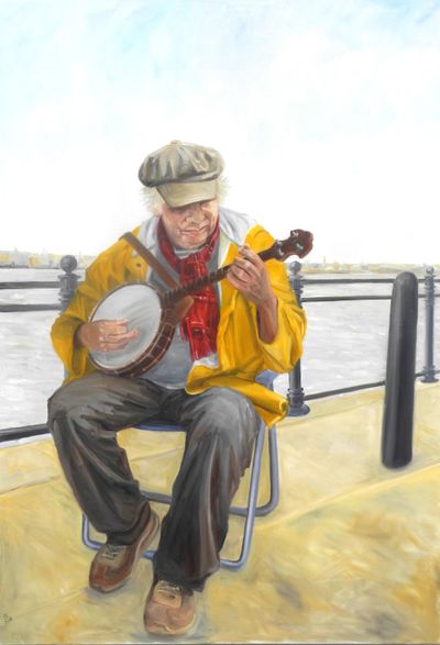Banjo at the Mersey in Liverpool
